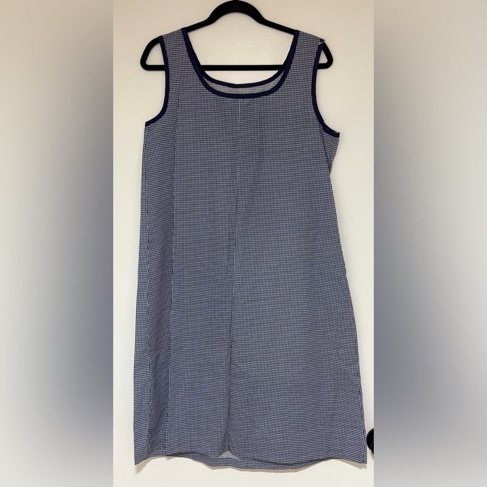 Vintage Sears and Roebuck At Home Wear Blue and White Checkered Dress Size Med